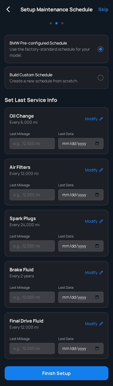 Maintenance Schedule